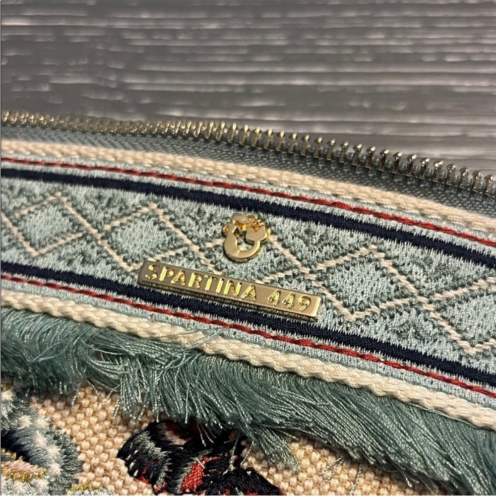 Spartina 449 Floral Embroidered wristlet Bag - Picture 7 of 8